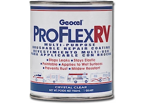GEOCEL PRO FLEX RV MULTI-PURPOSE BRUSHABLE REPAIR COATING, 1 QUART - CLEAR